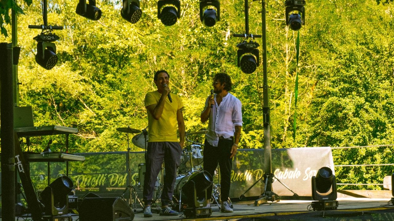Presentatori sul palco della Sagra